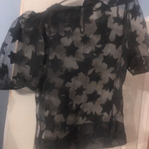 Black see through sexy ladies top